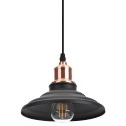 Светильник подвесной ЭРА PL4 BK/RC под лампу E27 высота плафона 80мм подвеса 800мм черный/медь