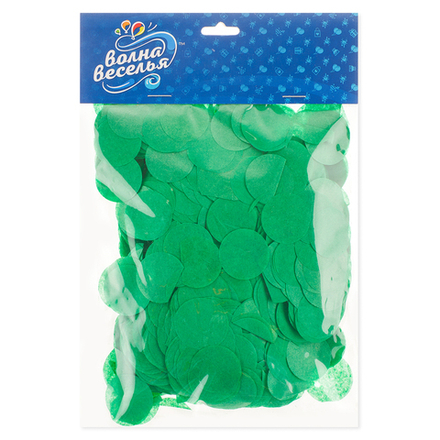 Конфетти тишью Круг, Тиффани, 2,5 см, 50 г. (Зелёный)