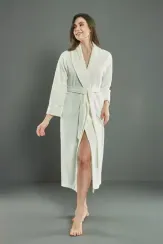 Халат женский велюровый 0511 кремовый NUSA Турция