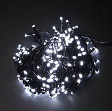 Гирлянда нить LED 200L (9m) Белый (черный провод)