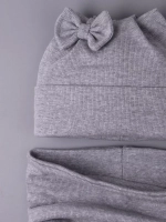 Шапка для девочки осенняя с ушками и снуд