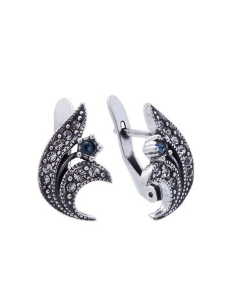 "Вилет"  серьги в серебряном покрытии из коллекции "Paris" от Jenavi  с английским замком