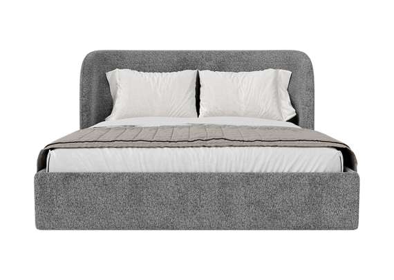 Кровать двуспальная Classic 160 см (серый, рогожка)