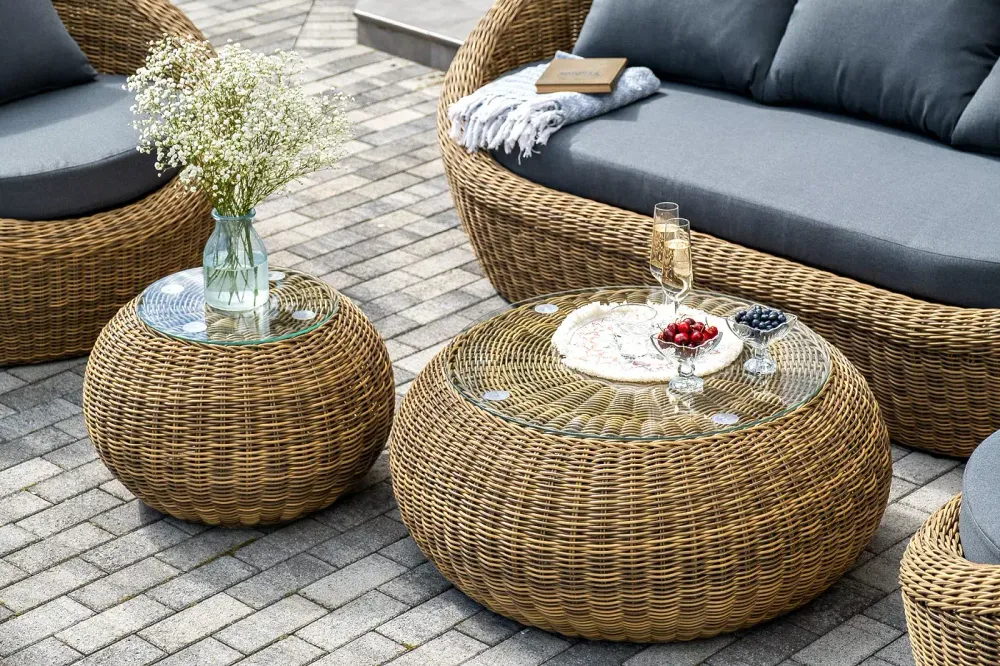 "Барселона" лаунж-зона из искусственного ротанга, цвет соломенный