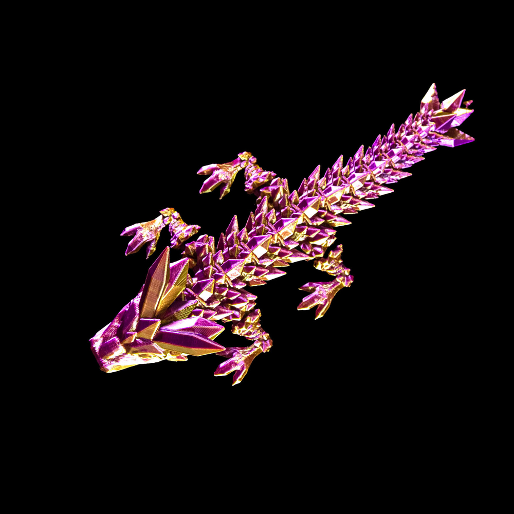 Кристальный дракон, малыш, желто-фиолетовый