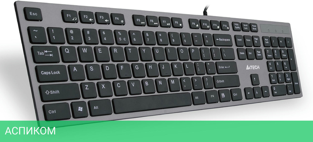 Клавиатура A4Tech KV-300H серый/черный