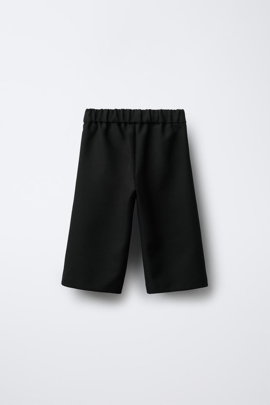 ZARA БРЮКИ-КЮЛОТЫ С ЭЛАСТИЧНЫМ ПОЯСОМ, ЧЕРНЫЙ
