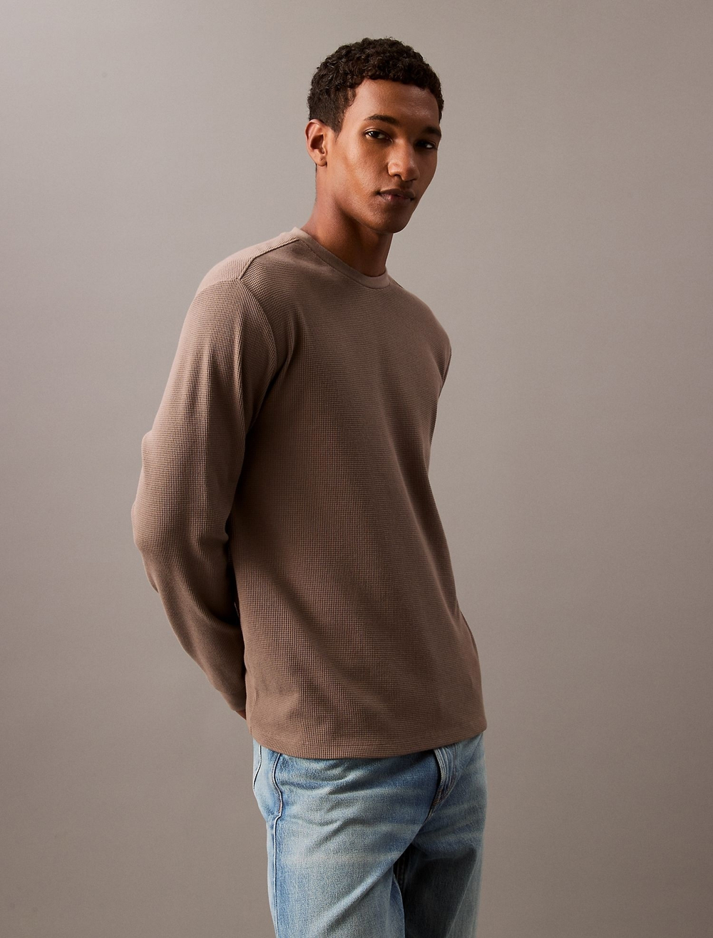 Лонгслив Calvin Klein Waffle Crewneck Falcom