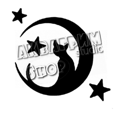 Трафарет для блеск тату "Лунный кот