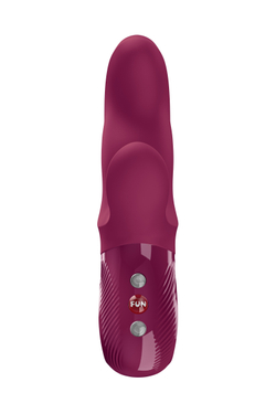 Вибратор с клиторальным стимулятором Fun Factory MiSS BI, силикон, бордовый