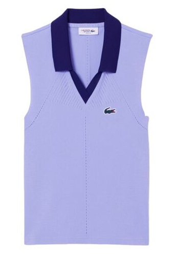 Женское теннисное поло Lacoste Sleeveless Stretch Knit Tennis - purple/navy blue