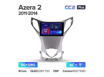 Магнитола Teyes CC2 Plus 6-128 Hyundai Azera 2 II 2011 - 2014 9.0"