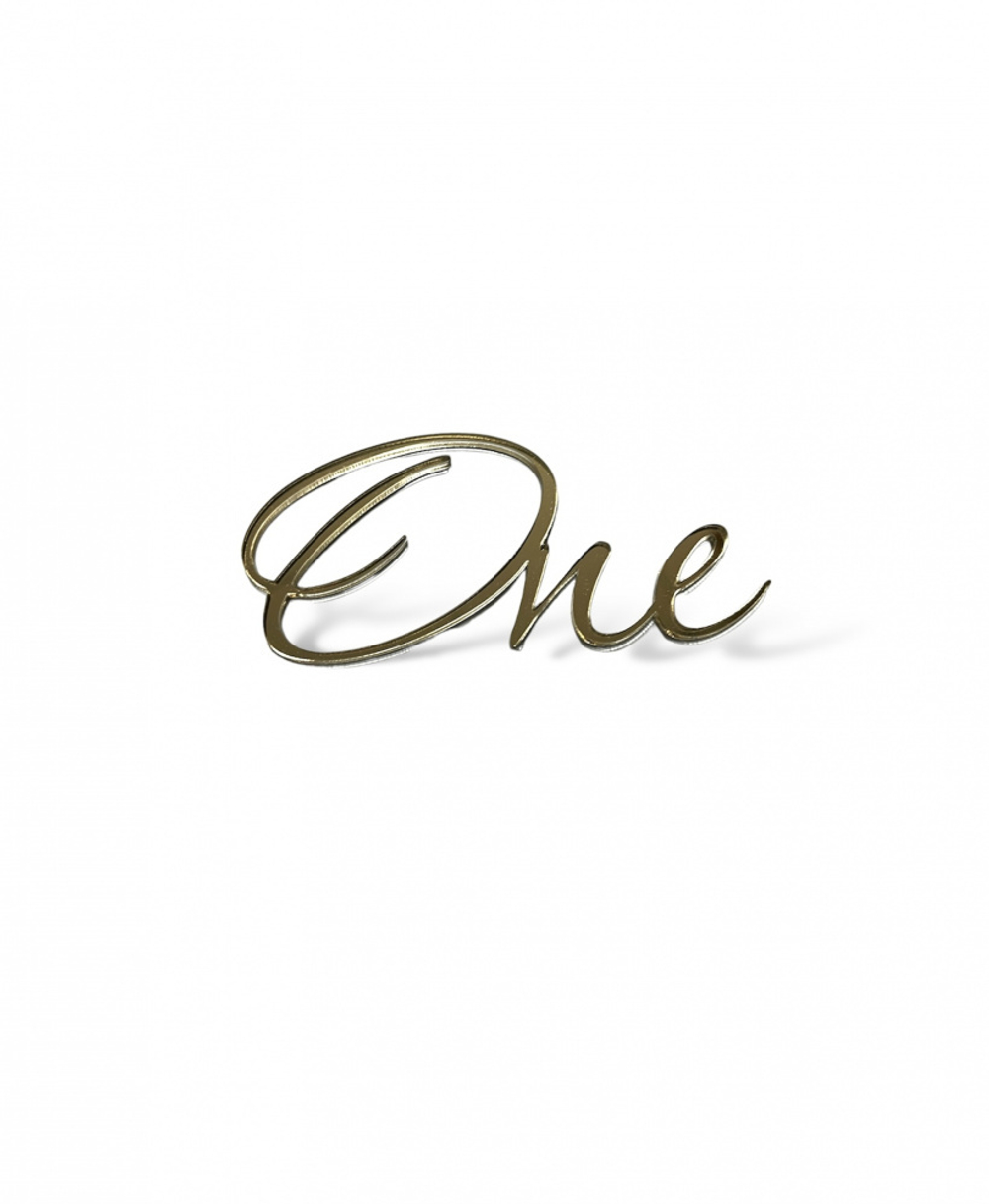 Топпер на торец "One" 10 см., золото