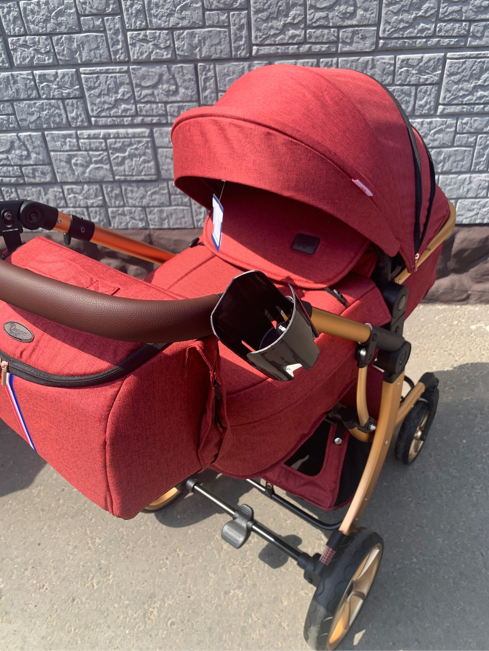 Коляска-трансформер 2в1 DAREX 608 Бордовый текстиль