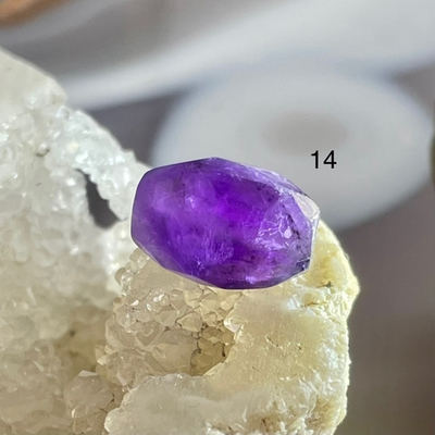 54611  Аметист Бусина бочонок 10*14мм огр