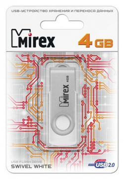 Флешка 4GB Mirex Swivel Белый