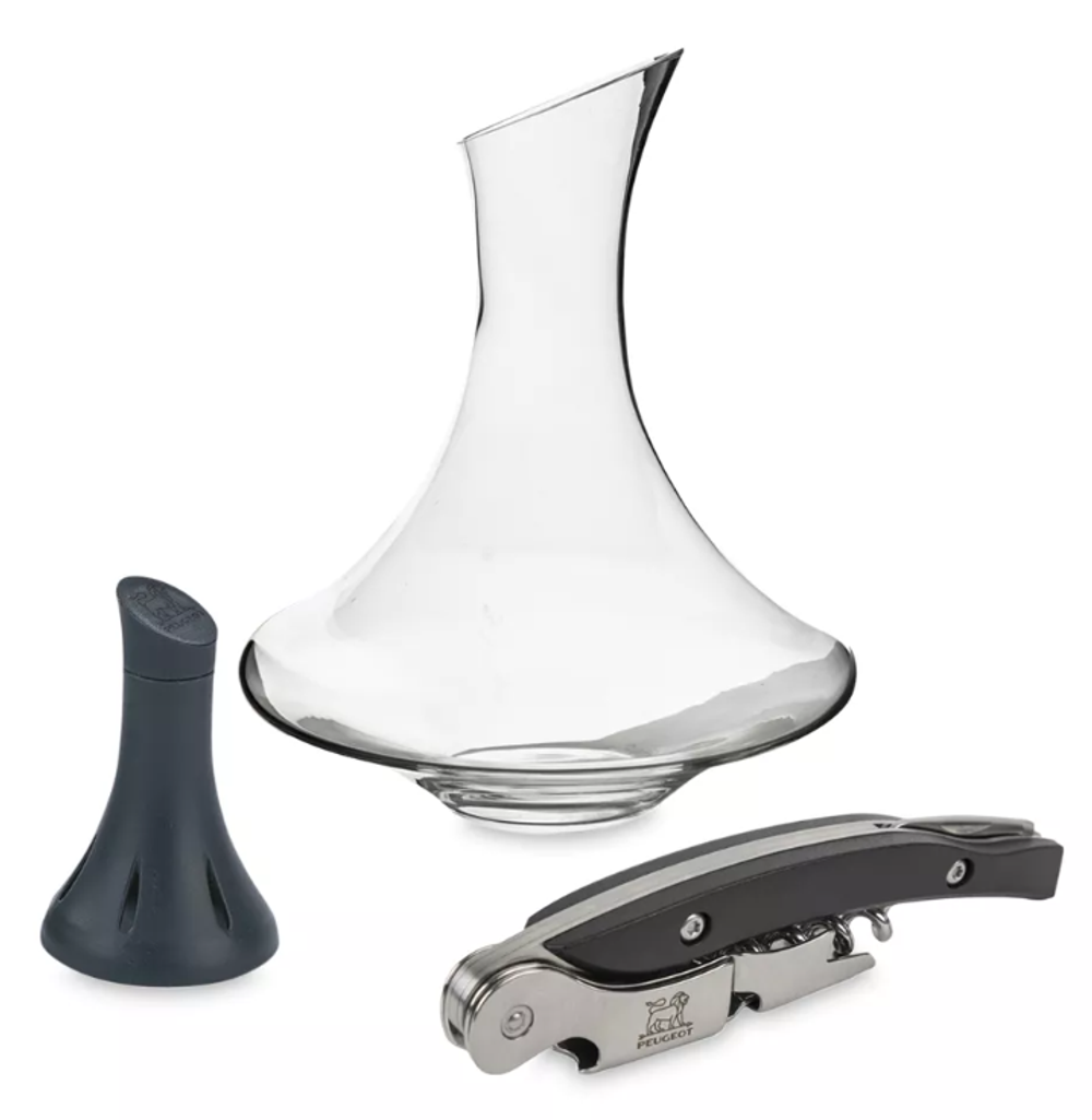 EVOLUTION + BILBO + MALBEC - Декантер для молодых вин 750 мл H=24см + штопор Malbec + шарики для очистки декантера Bilbo