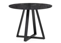 Стеклянный стол Норфолк 100х78 черный мрамор / черный