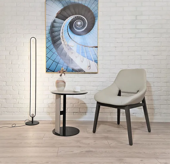 Стул 4447, серая экокожа, орех