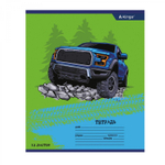 Тетрадь 12л., клетка, Alingar, скрепка, блок офсет, 100% белизна, мелованный картон (стандарт), "Off road"