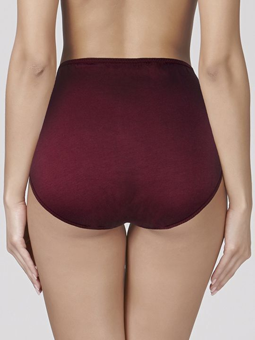 Высокие хлопковые трусы-слипы с цветочной вышивкой (Размер: XXXL) (Цвет: голубой)