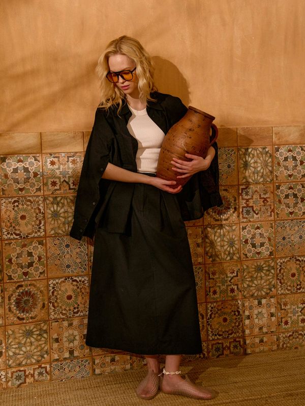 Рубашка с планками на рукавах 