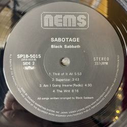 Винтажная виниловая пластинка LP Black Sabbath Sabotage (Japan 1980) (No Obi)