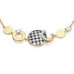 Браслет с принтом «Гусиная лапка» из лимонного золота c фианитами и эмалью Артикул: 05-0805-00-401-1121