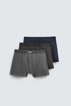 ZARA КОМБИНИРОВАННЫЙ НАБОР ИЗ ТРЕХ ТРУСОВ-БОКСЕРОВ, РАЗНОЦВЕТНЫЙ