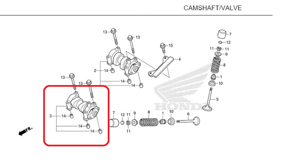 14210-KPP-900 (14210-KPP-900C1). CAMSHAFT COMP., EX. Honda CBR150