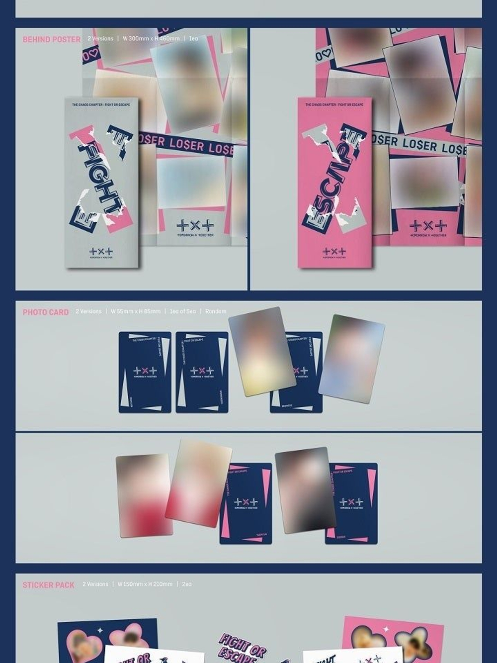 Альбом TXT - The Chaos Chapter: FIGHT OR ESCAPE 2nd Album Repackage 2 Version SET