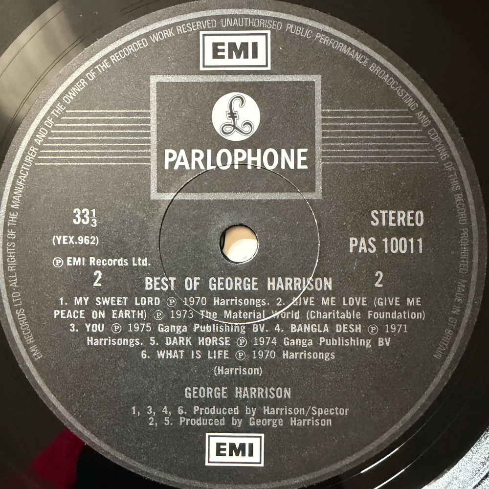 George Harrison ‎– The Best Of George Harrison (Англия 1976г.)Т