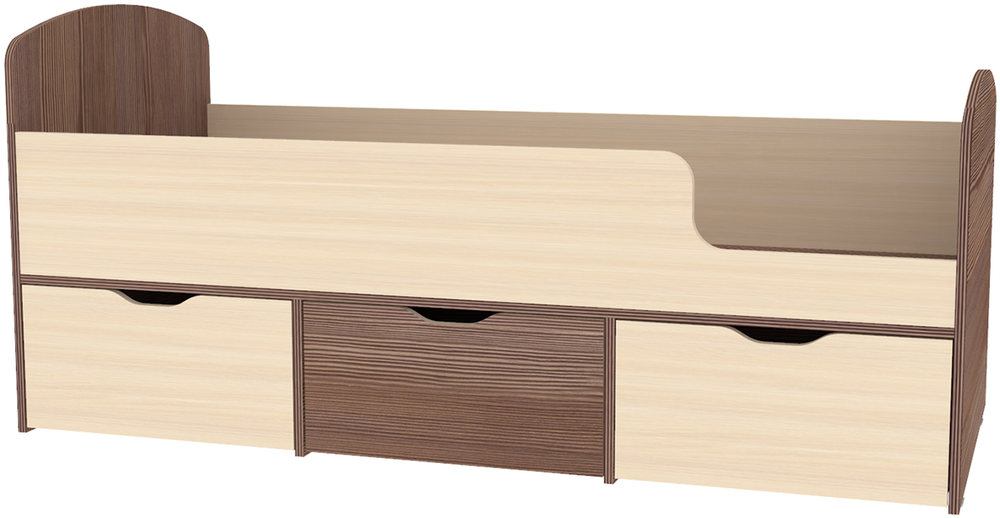 Кровать КарИВи Малыш Мини Бодего Темный  Дуб Молочный