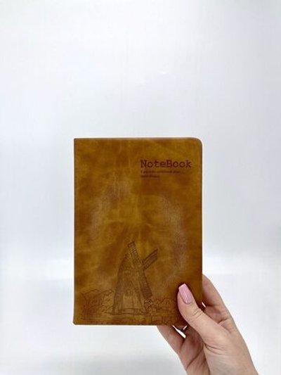 Блокнот 128 л А5 линейка мельница св.коричневый (7675-3)