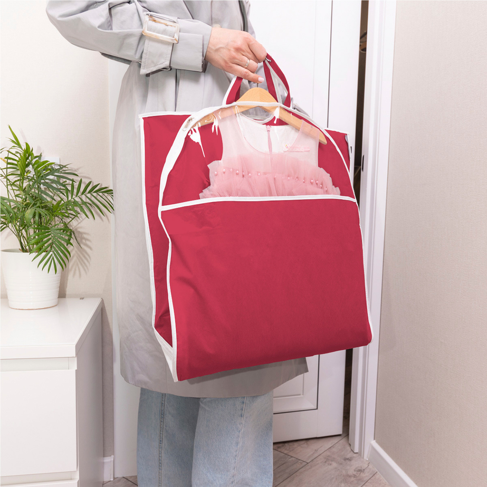 Чехол детский с карманами длинный 110х50 (бордовый)