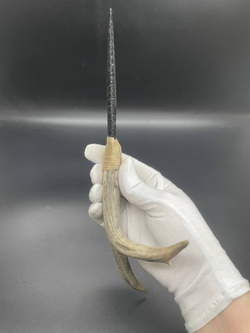 Обсидиановый клинок с рукоятью из рога оленя 28 см