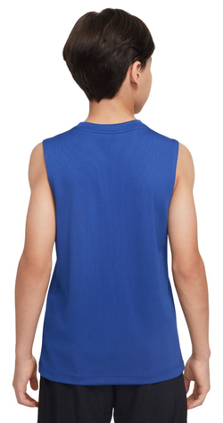 Футболка для мальчика теннисная Nike Boys Multi Dri-FIT Sleeveless - game royal/white