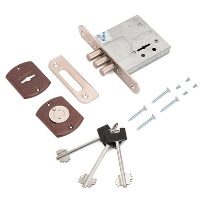 Замок Рязань врезной ЗВ 8-8У/13 80800/79902 с ответной планкой б/ручек