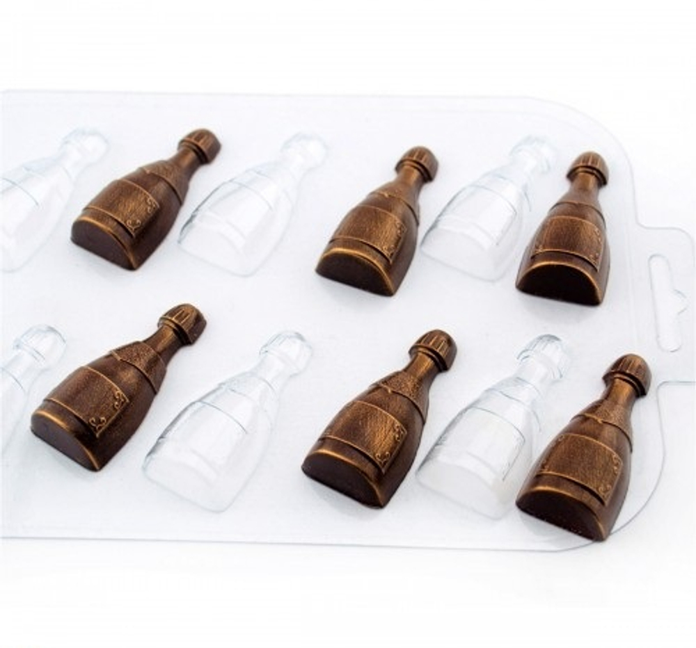 Пластиковая форма для шоколада "Шампанское"