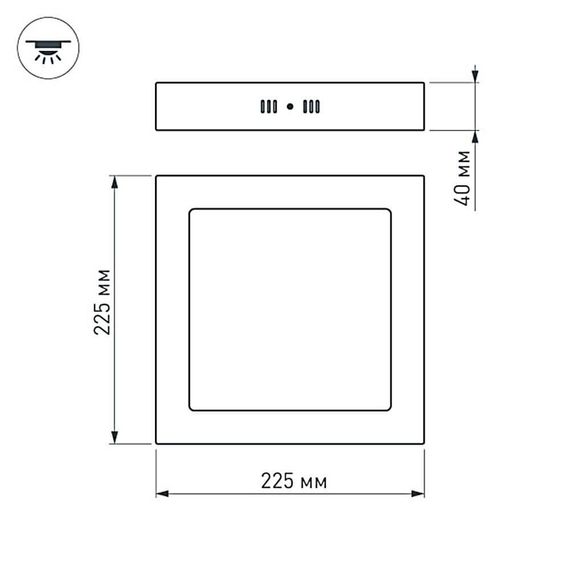 Потолочный светодиодный светильник Arlight SP-S225x225-18W Warm White 018857