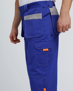 Костюм Драга-1 (тк.Смесовая МВО,240) брюки, васильковый/св.серый/оранжевый