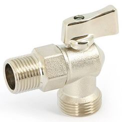 Кран Uni-Fitt Н 1/2х3/4 для подключения стиральных/посудомоечных машин, никелированный