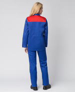 Костюм женский П. (тк.Смесовая,210) брюки, васильковый/красный