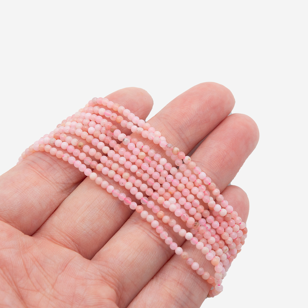 Опал розовый натуральный, шар, 2мм