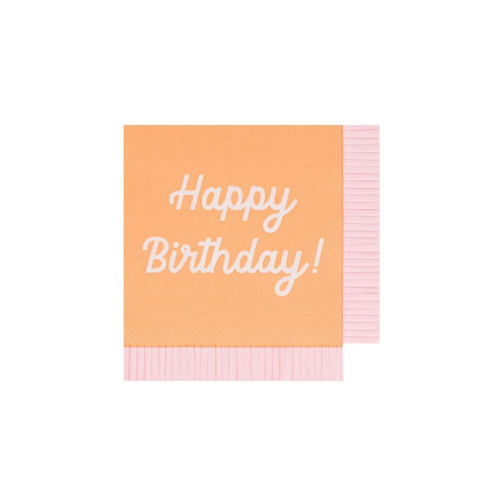 Салфетки маленькие цветные "Happy Birthday" 16 шт.