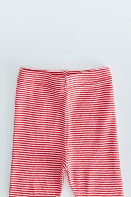 ZARA TIMELESS — ЛЕГГИНСЫ В ПОЛОСКУ, КРАСНЫЙ