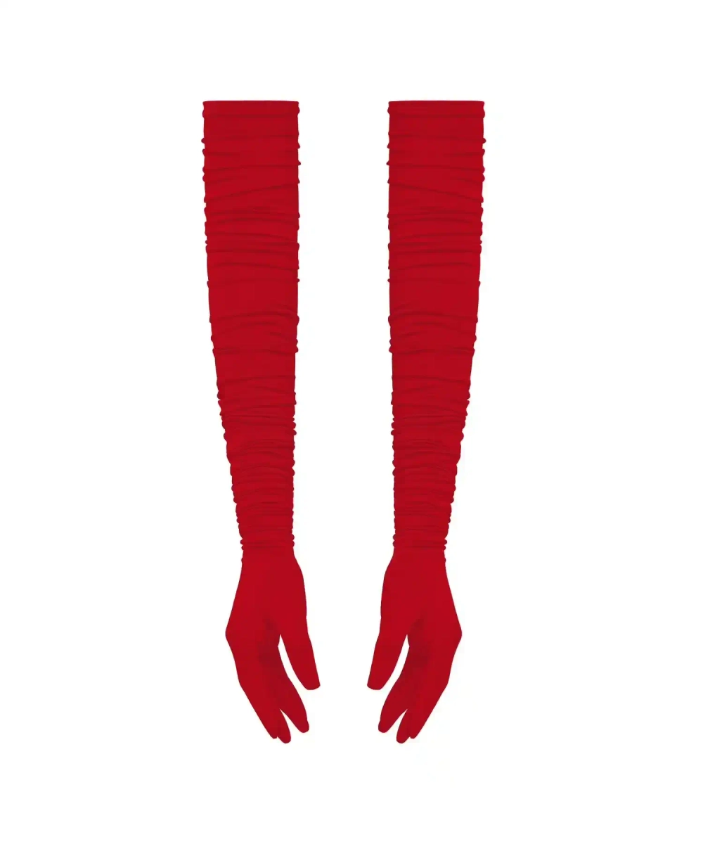 Liza, перчатки длинные из красного бифлекса