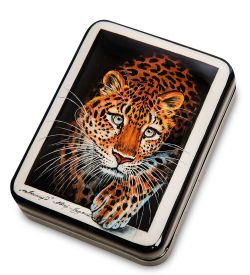 Народные промыслы ШК-55/163 Шкатулка «Леопард» исп.Лидяева