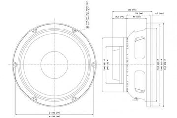 EighteenSound 8NMB420/8 среднебасовый динамик, диаметр 8 дюймов, 280Вт