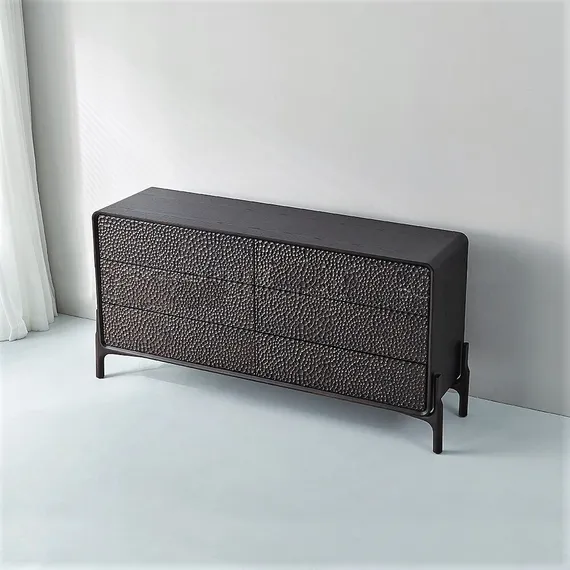 Комод G38, 160х78 см, черный шпон ясеня